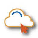 Cloud and mouse click icon with shadow