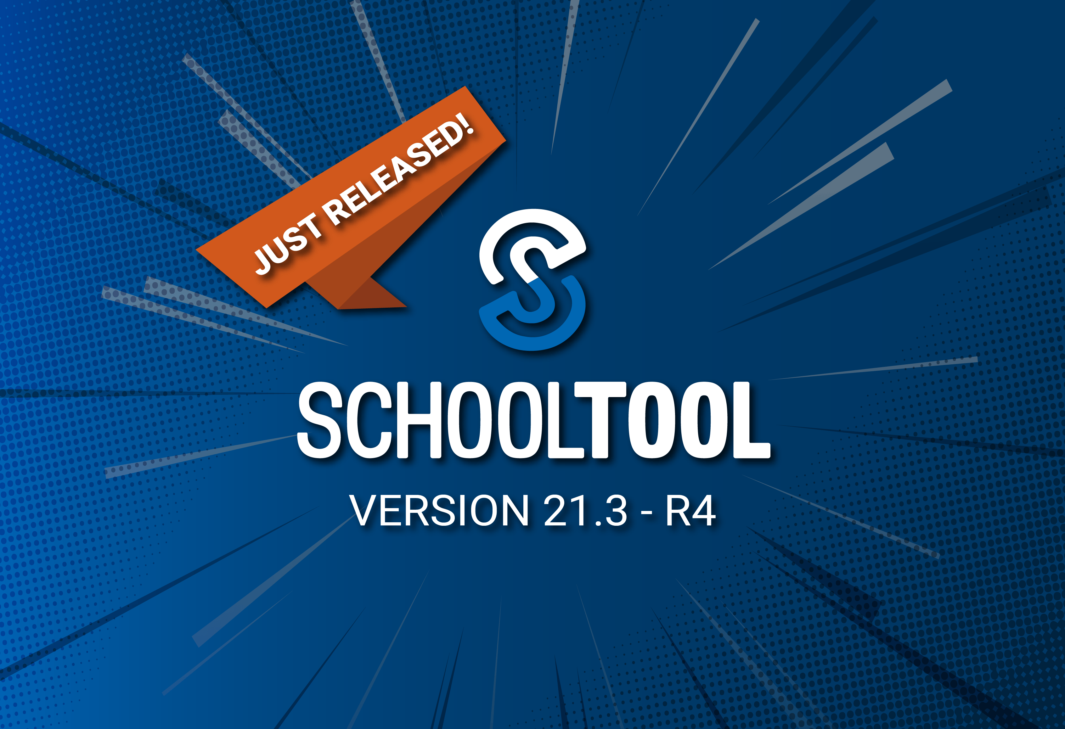 Promotional image for SchoolTool's latest release, version 21.3-R4, highlighting new features and updates.