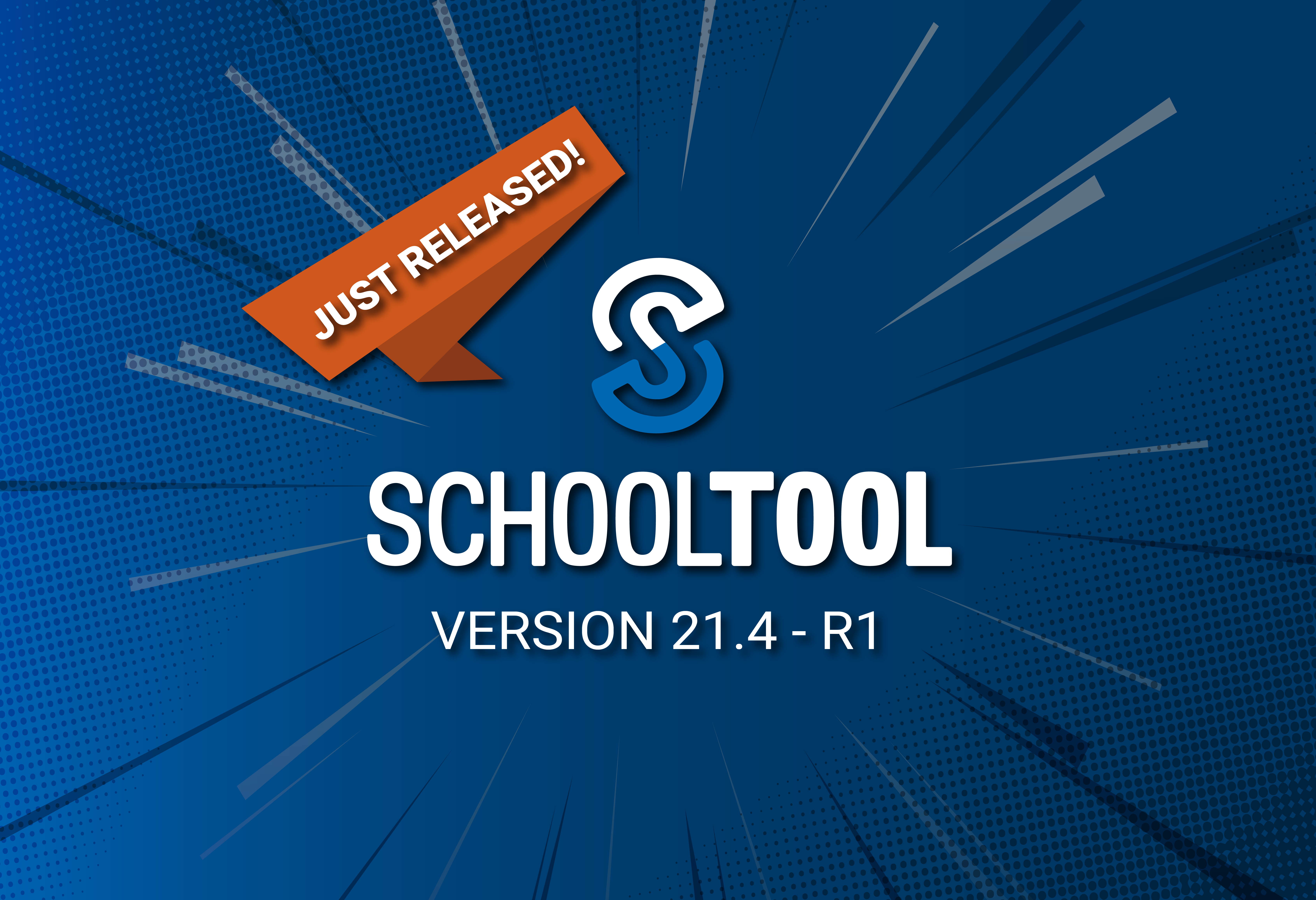 A simple feature image displaying the text 'SchoolTool 21.4-R1' in bold, modern font.